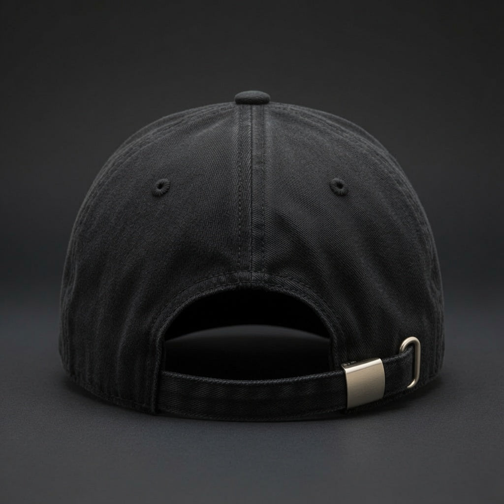 PRIME black cap, white embroidered P — back closure